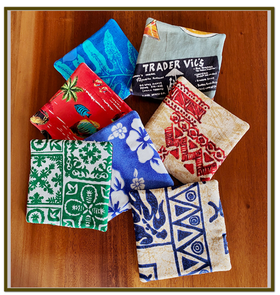 HAWAIIAN FABRIC COASTERS